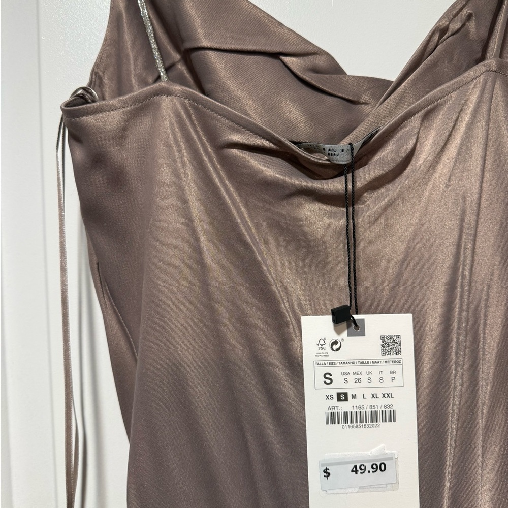 Zara Rhinestone Satin Mini Dress - Picture 4 of 4